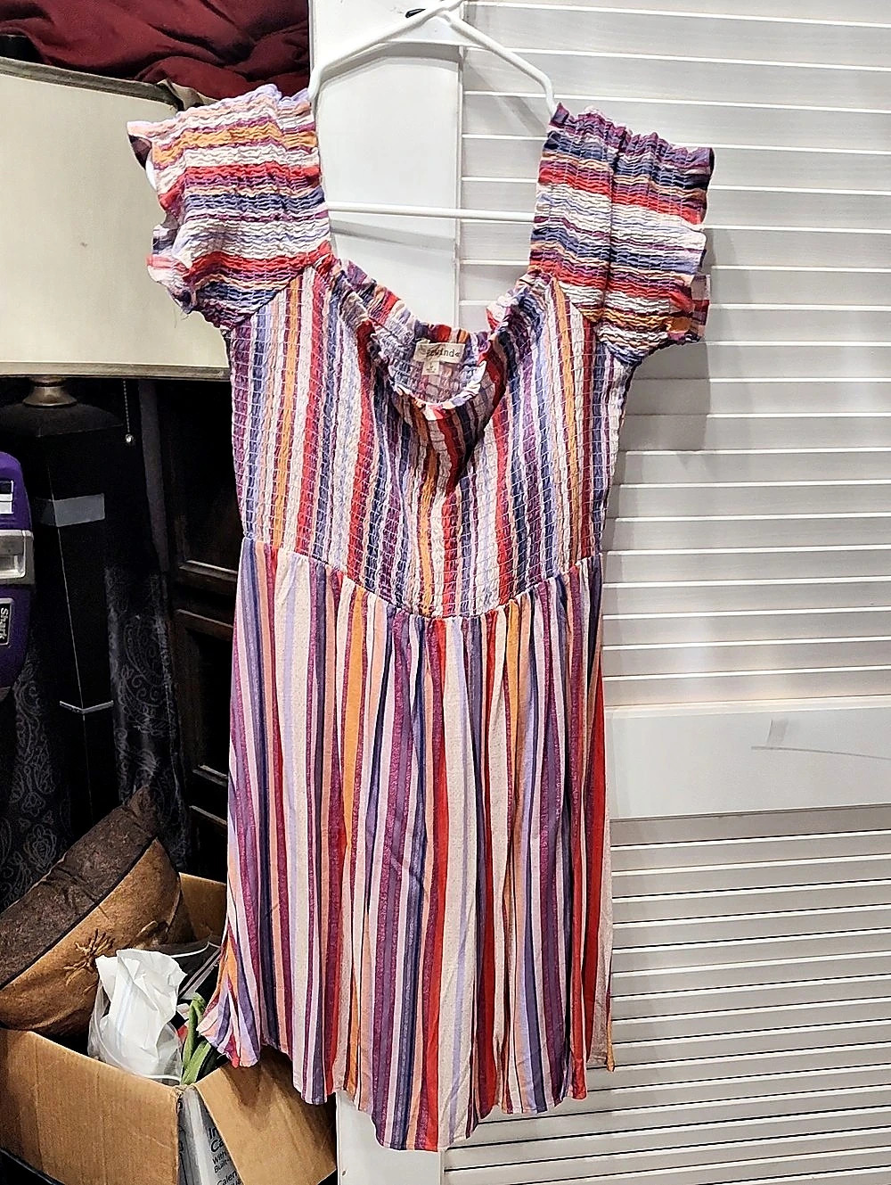 Rewind Striped Midi Dress in Multicolor Size Large